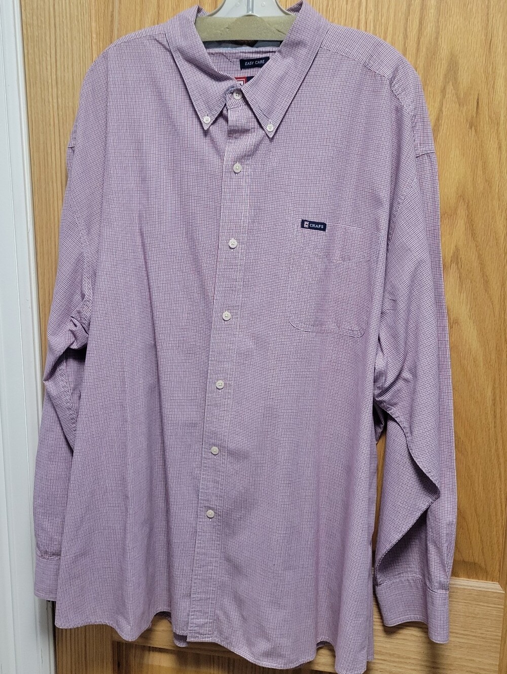 Chaps Men's Button-Down Dress Shirt in Red& Blue